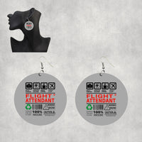 Thumbnail for Flight Attendant Label Designed Wooden Drop Earrings