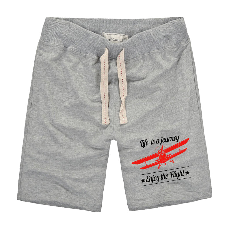 Life is a journey Enjoy the Flight Designed Cotton Shorts