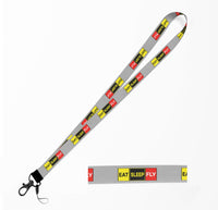 Thumbnail for Eat Sleep Fly (Colourful) Designed Lanyard & ID Holders