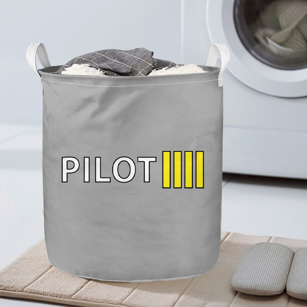 Pilot & Stripes (4 Lines) Designed Laundry Baskets