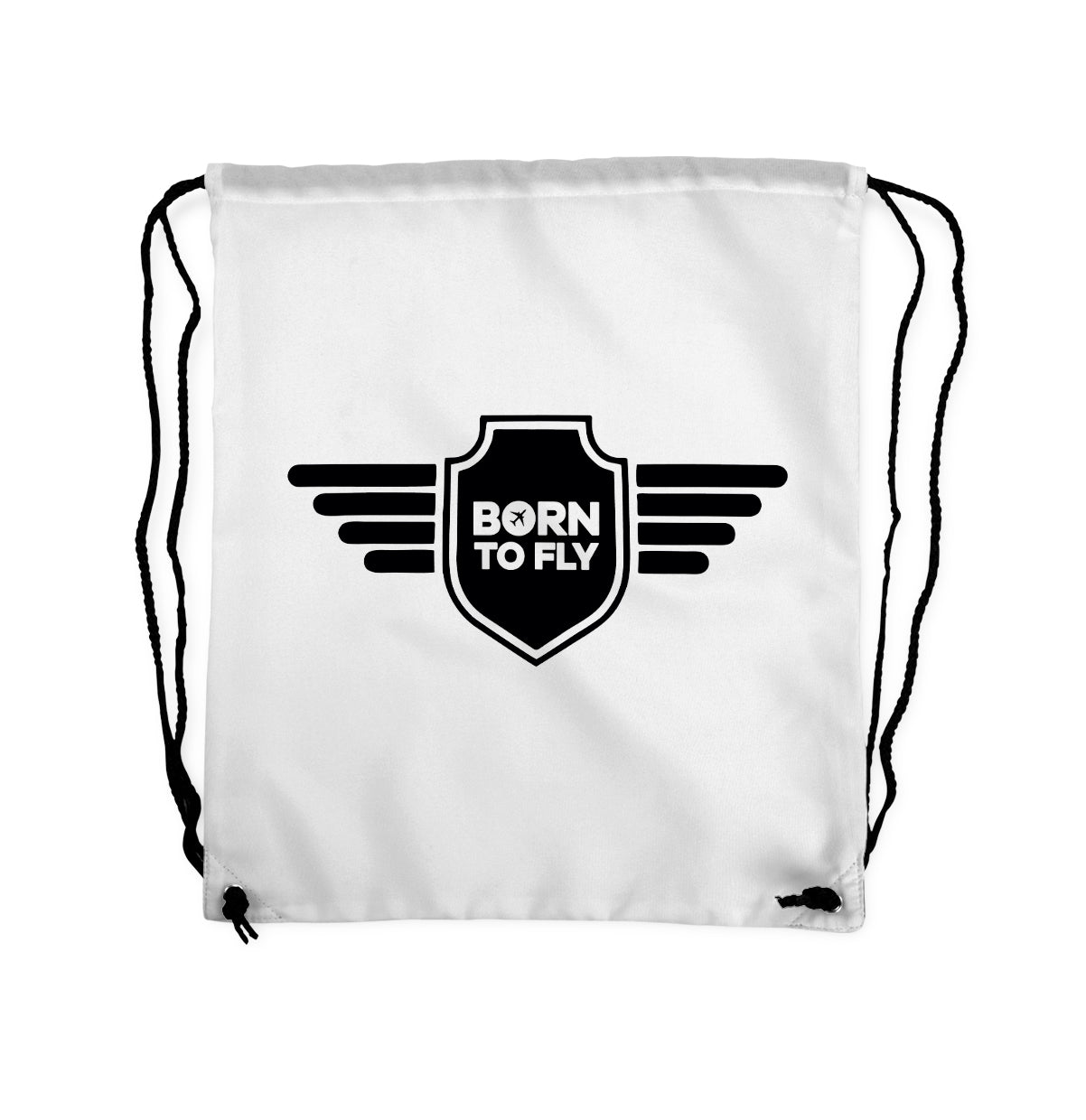 Born To Fly & Badge Designed Drawstring Bags