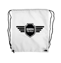 Thumbnail for Born To Fly & Badge Designed Drawstring Bags