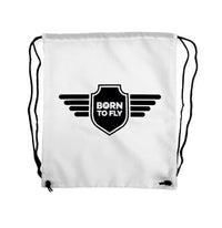 Thumbnail for Born To Fly & Badge Designed Drawstring Bags