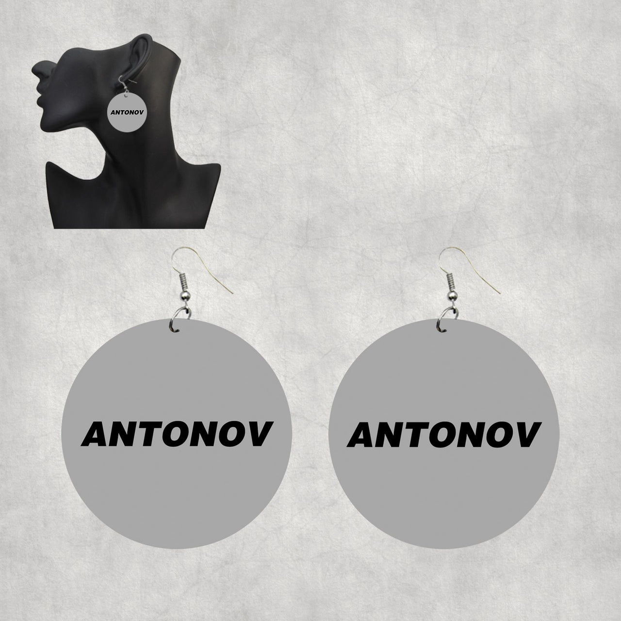 Antonov & Text Designed Wooden Drop Earrings