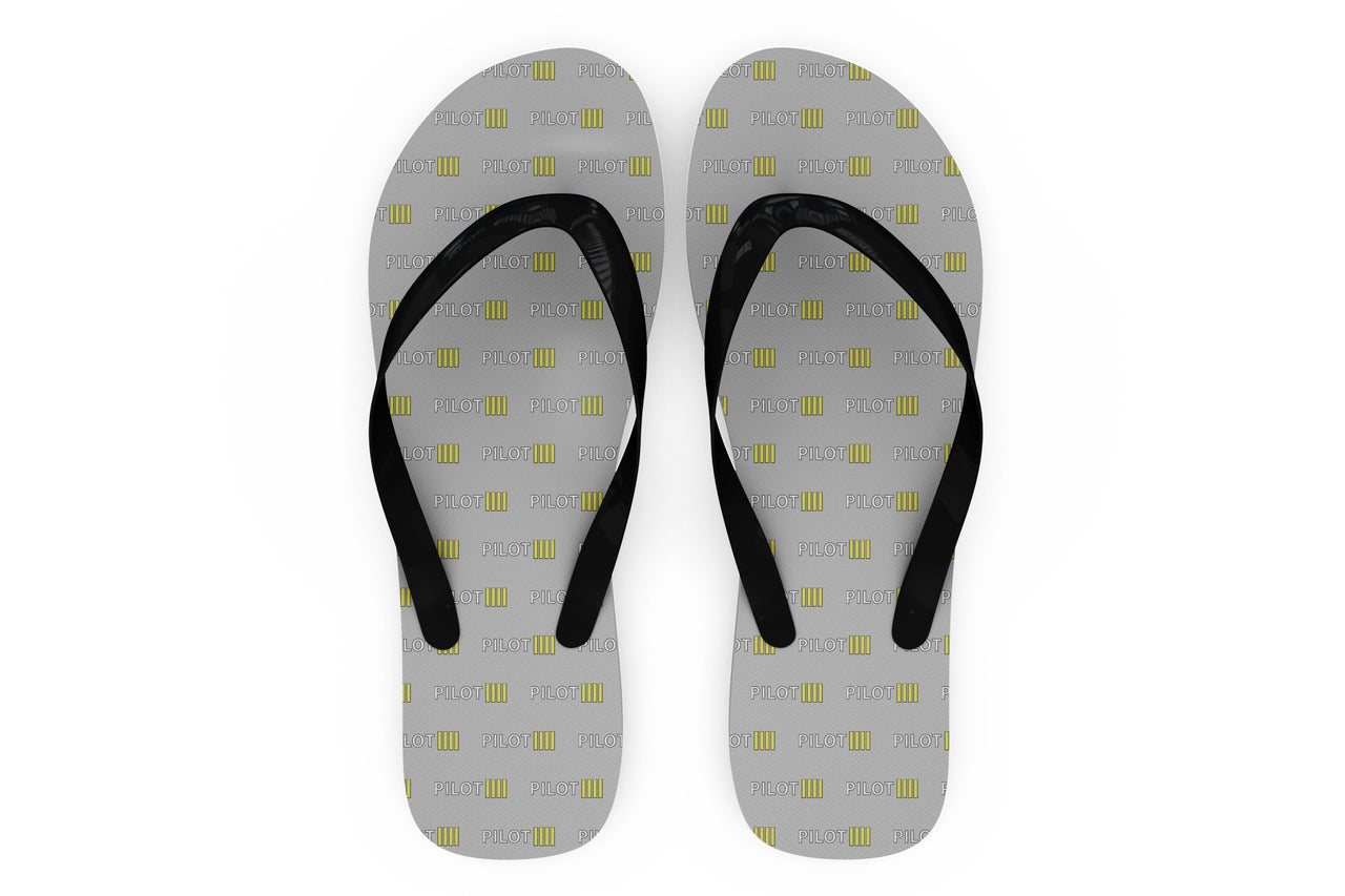 Pilot & Stripes (4 Lines) Designed Slippers (Flip Flops)