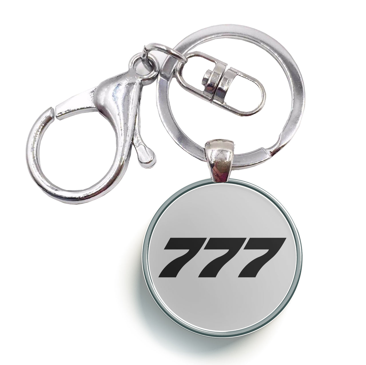 777 Flat Text Designed Circle Key Chains