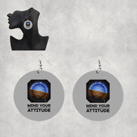 Thumbnail for Mind Your Attitude Designed Wooden Drop Earrings