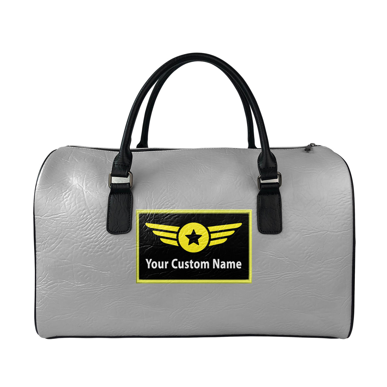 Custom Name (Special Badge) Designed Leather Travel Bag