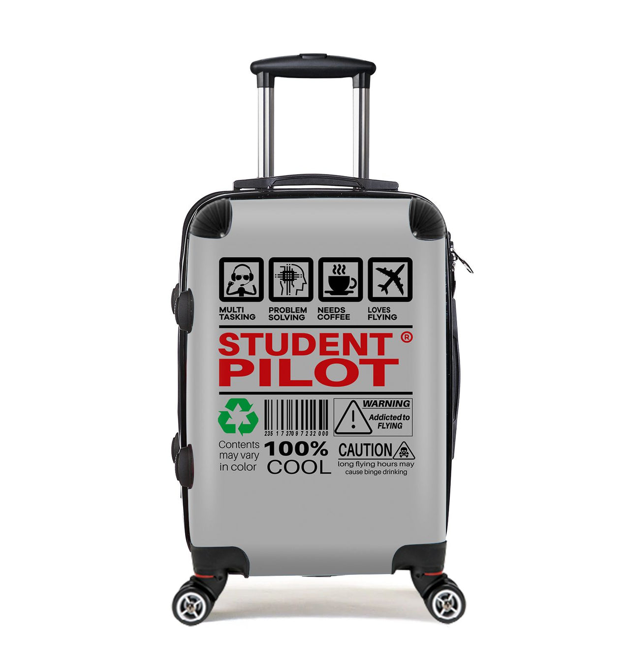 Student Pilot Label Designed Cabin Size Luggages