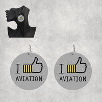 Thumbnail for I Like Aviation Designed Wooden Drop Earrings