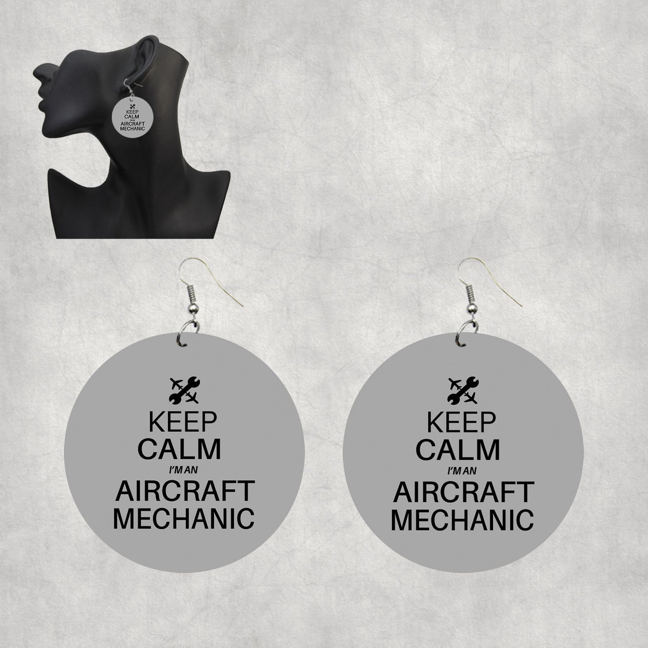 Aircraft Mechanic Designed Wooden Drop Earrings