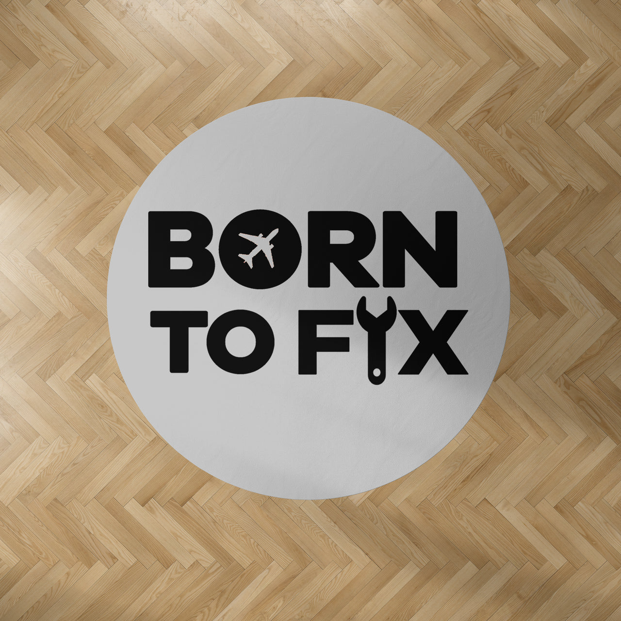 Born To Fix Airplanes Designed Carpet & Floor Mats (Round)