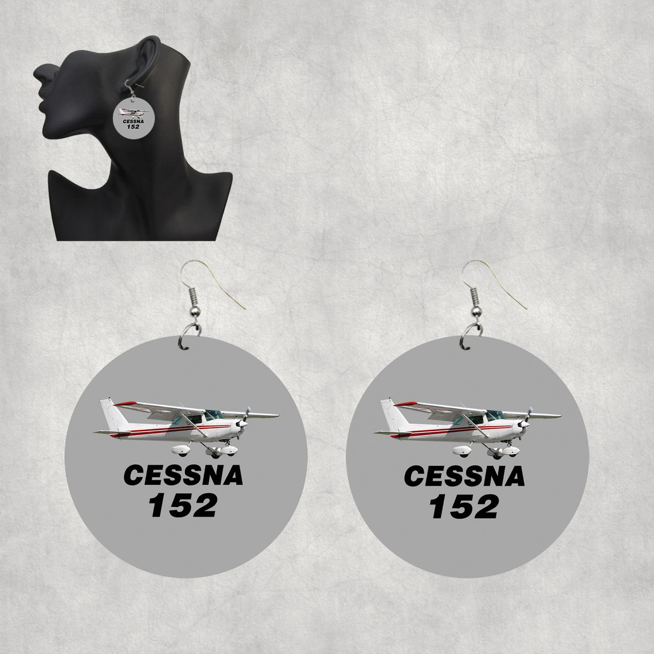 The Cessna 152 Designed Wooden Drop Earrings