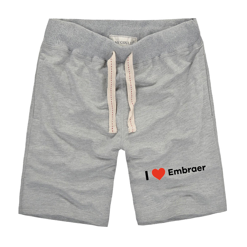 I Love Embraer Designed Cotton Shorts
