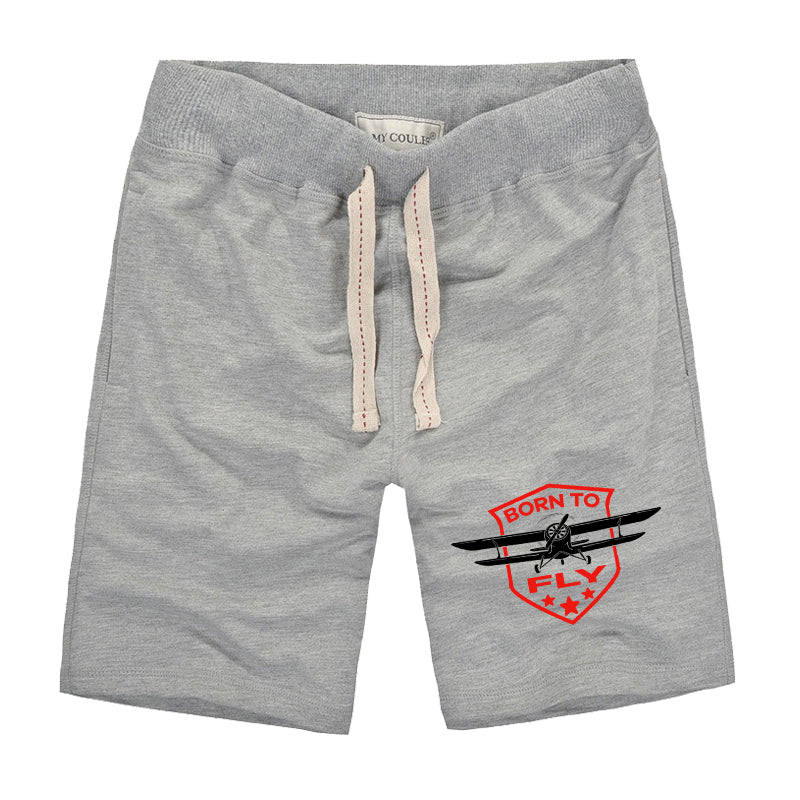 Born To Fly Designed Designed Cotton Shorts