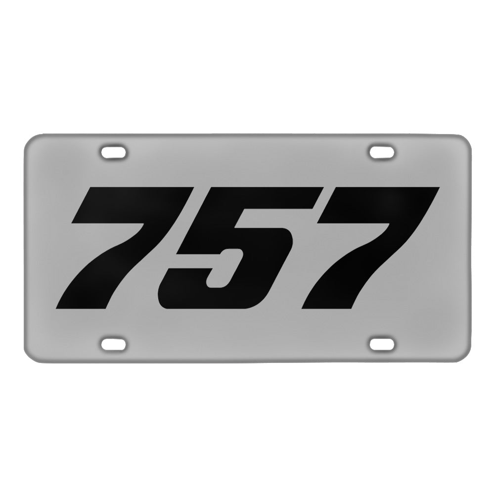 757 Flat Text Designed Metal (License) Plates