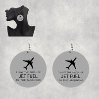 Thumbnail for I Love The Smell Of Jet Fuel In The Morning Designed Wooden Drop Earrings