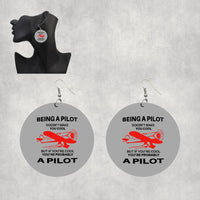 Thumbnail for If You're Cool You're Probably a Pilot Designed Wooden Drop Earrings