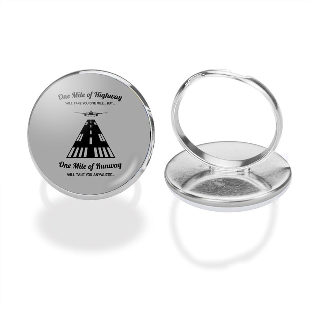One Mile of Runway Will Take you Anywhere Designed Rings