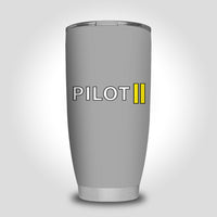 Thumbnail for Pilot & Stripes (2 Lines) Designed Tumbler Travel Mugs