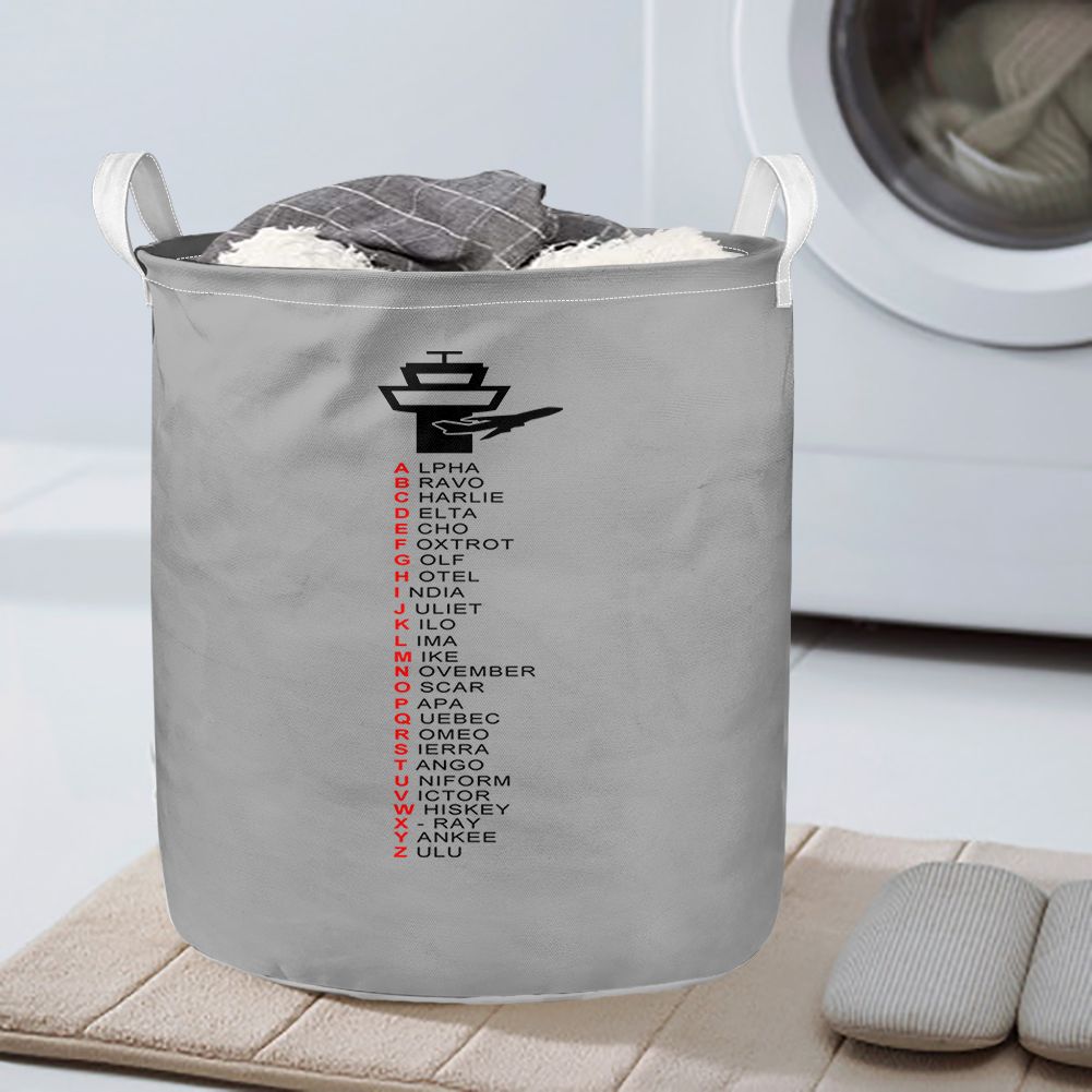 Aviation Alphabet Designed Laundry Baskets