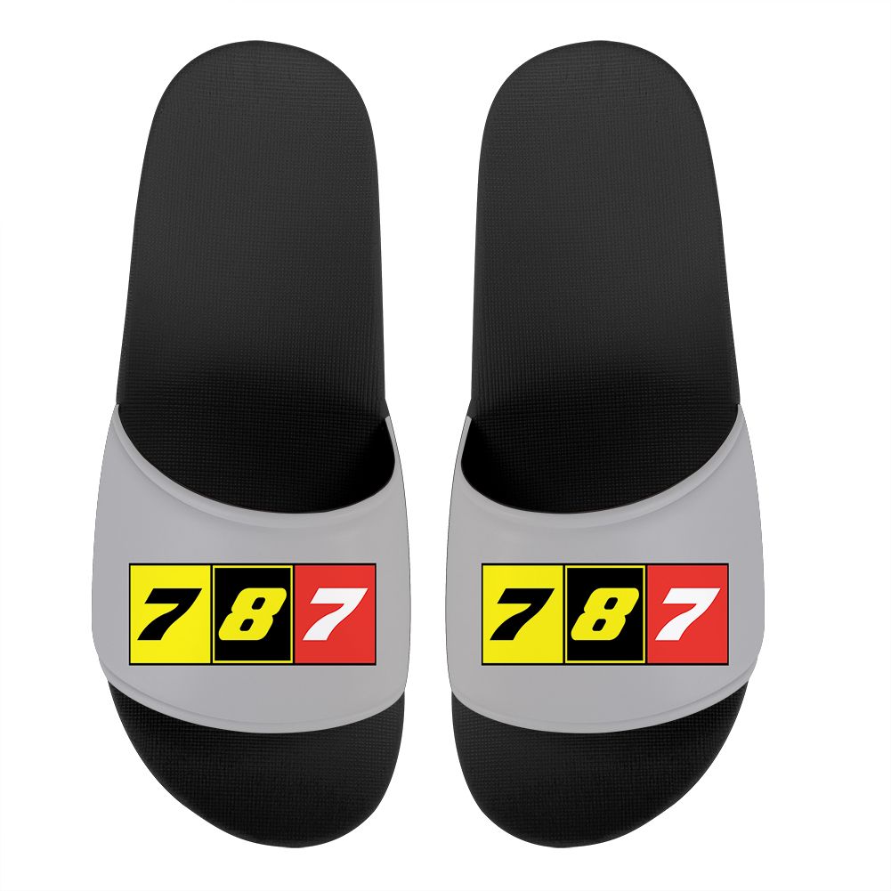 Flat Colourful 787 Designed Sport Slippers