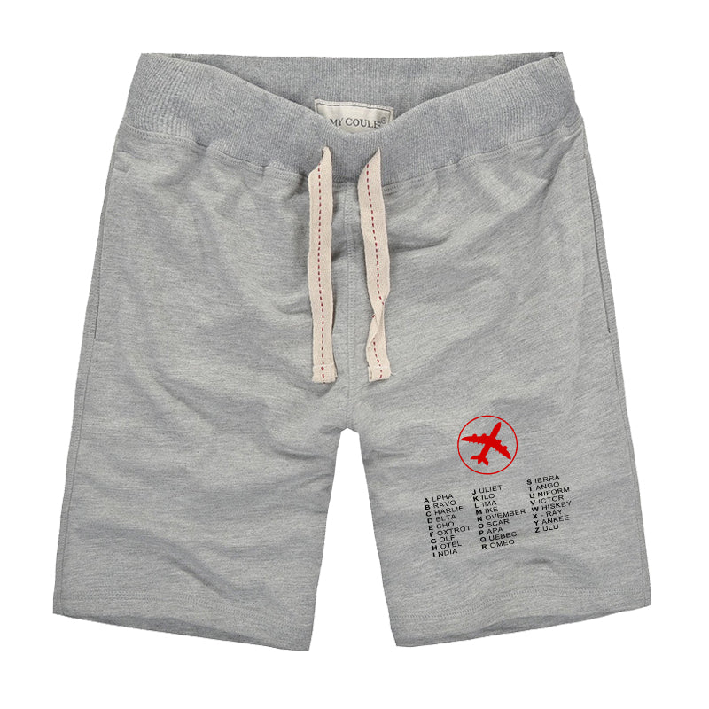 Aviation Alphabet 2 Designed Cotton Shorts