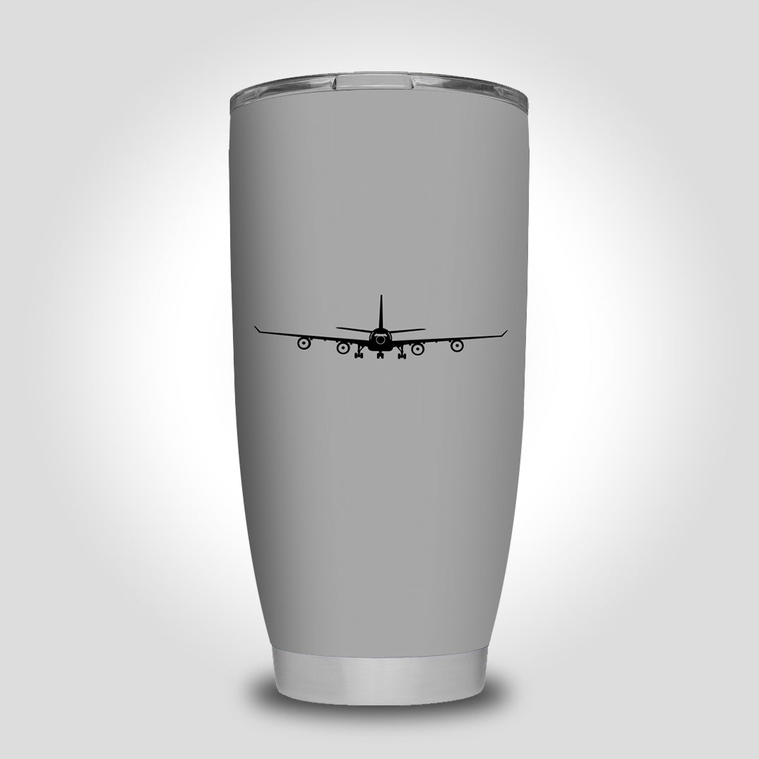 Airbus A340 Silhouette Designed Tumbler Travel Mugs