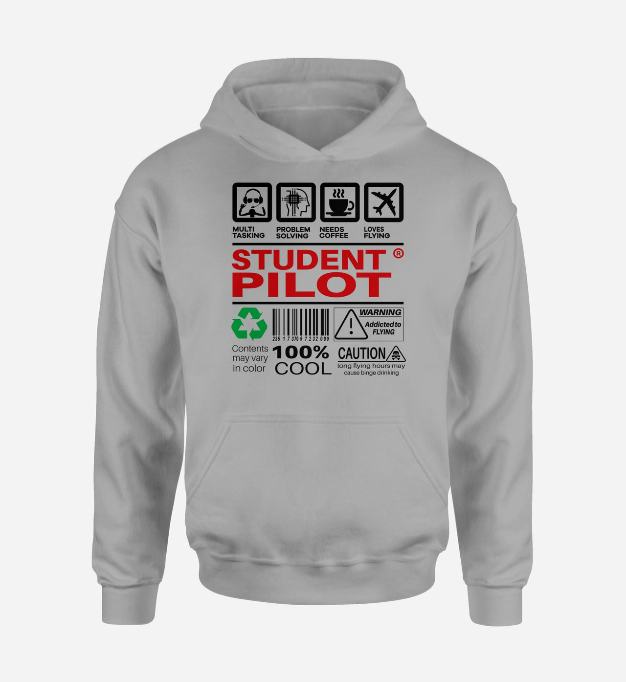 Student Pilot Label Designed Hoodies