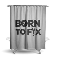 Thumbnail for Born To Fix Airplanes Designed Shower Curtains