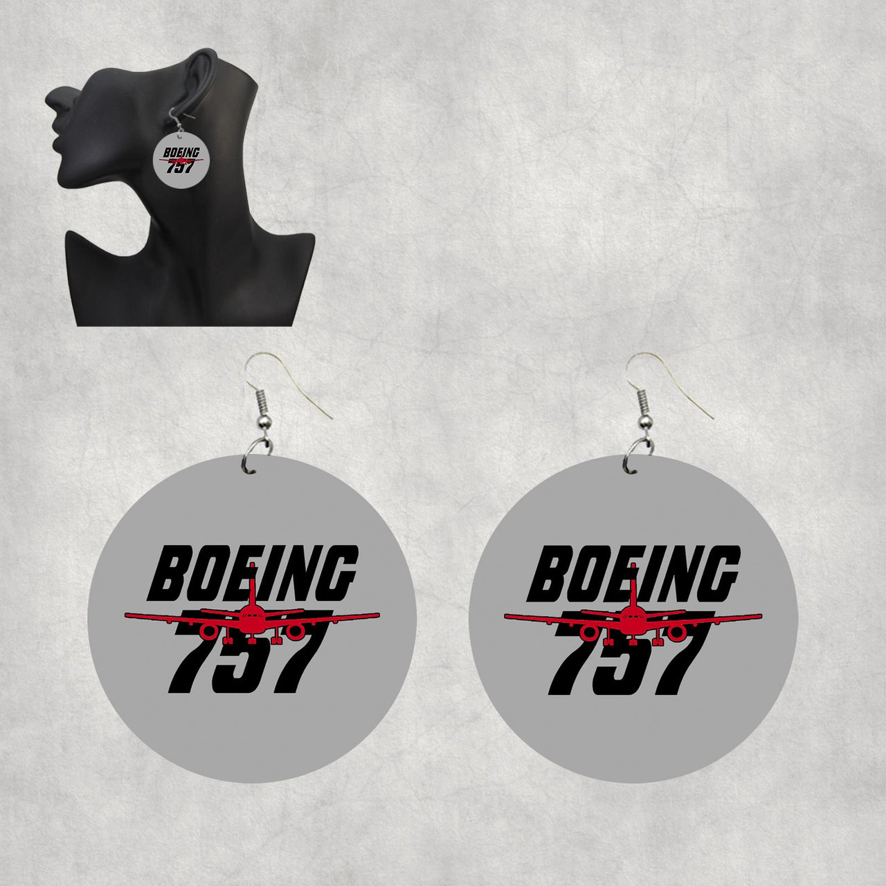 Amazing Boeing 757 Designed Wooden Drop Earrings