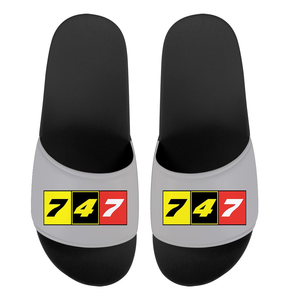 Flat Colourful 747 Designed Sport Slippers