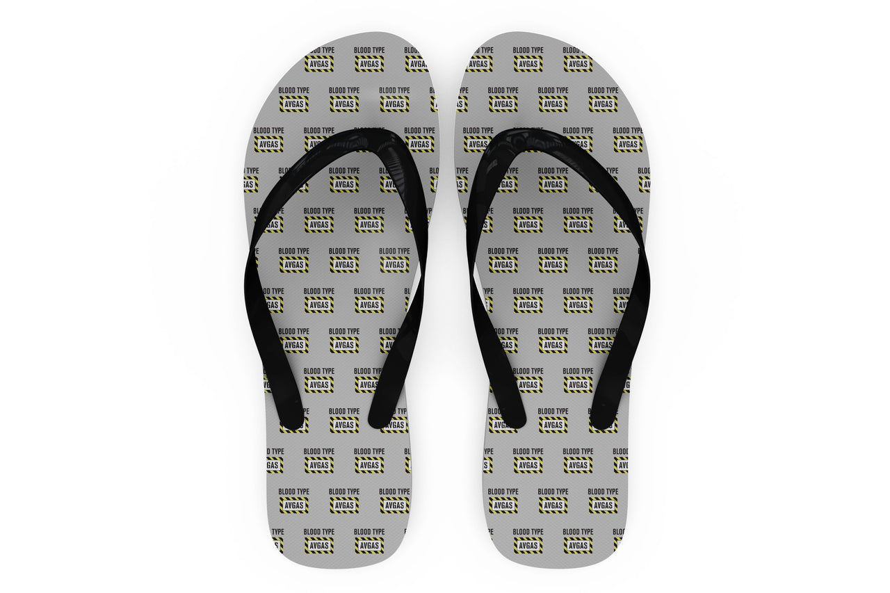 Blood Type AVGAS Designed Slippers (Flip Flops)