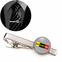 Thumbnail for Eat Sleep Fly (Colourful) Designed Tie Clips