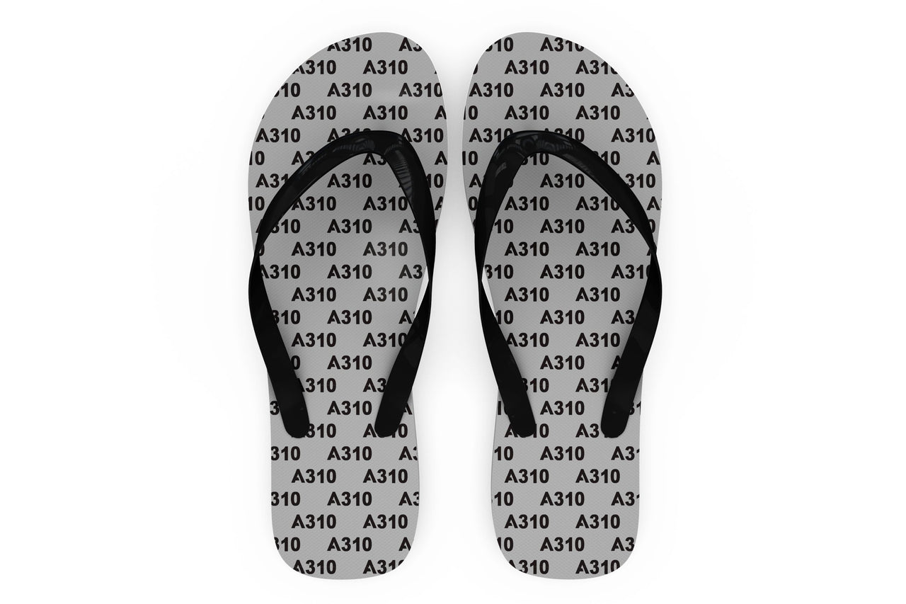 A310 Flat Text Designed Slippers (Flip Flops)
