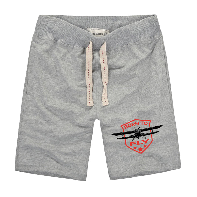 Super Born To Fly Designed Cotton Shorts