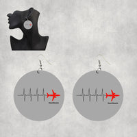 Thumbnail for Aviation Heartbeats Designed Wooden Drop Earrings