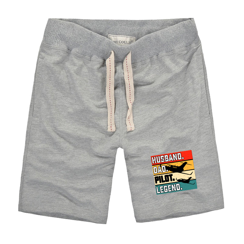 Husband & Dad & Pilot & Legend Designed Cotton Shorts