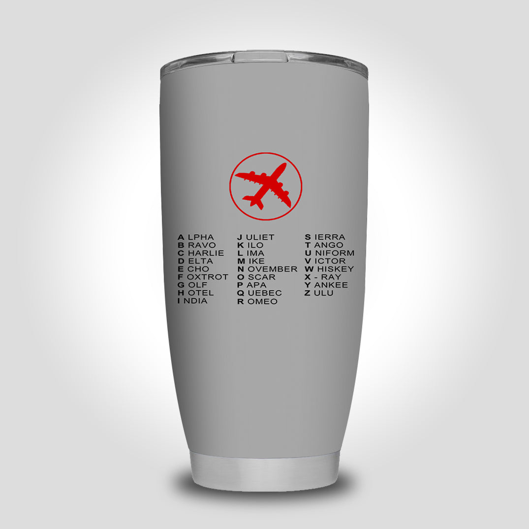 Aviation Alphabet 2 Designed Tumbler Travel Mugs
