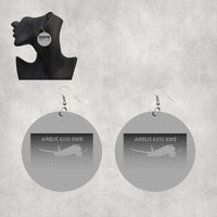 Thumbnail for Airbus A350XWB & Dots Designed Wooden Drop Earrings