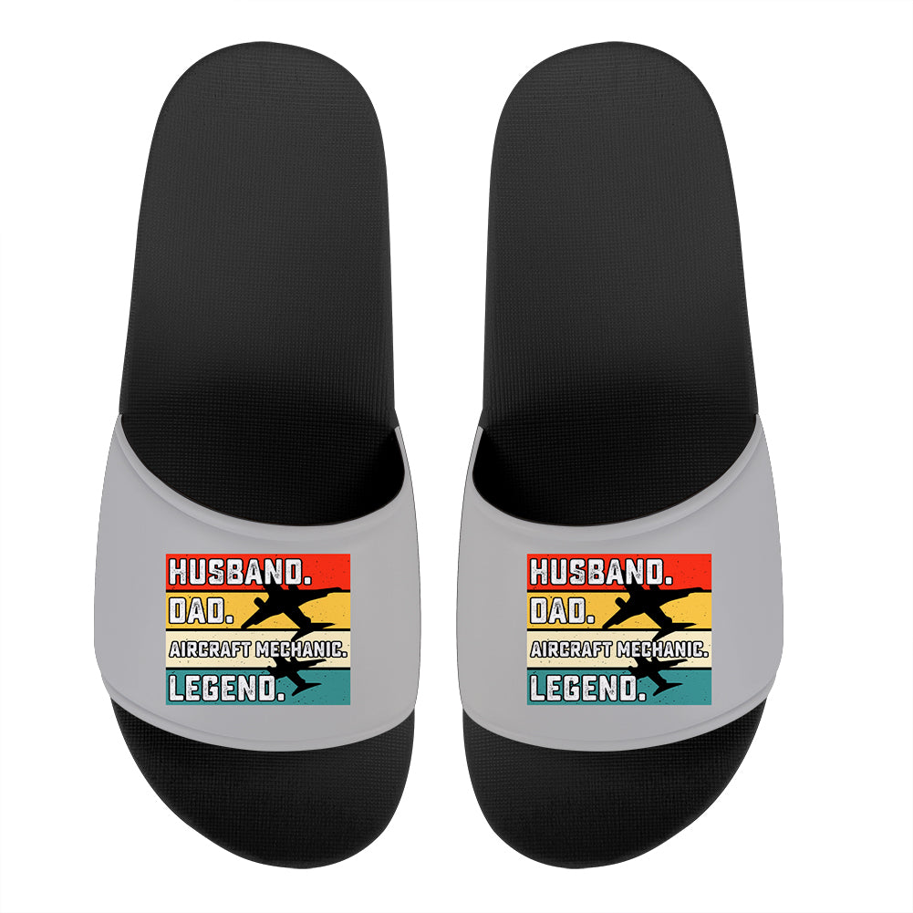 Husband & Dad & Aircraft Mechanic & Legend Designed Sport Slippers
