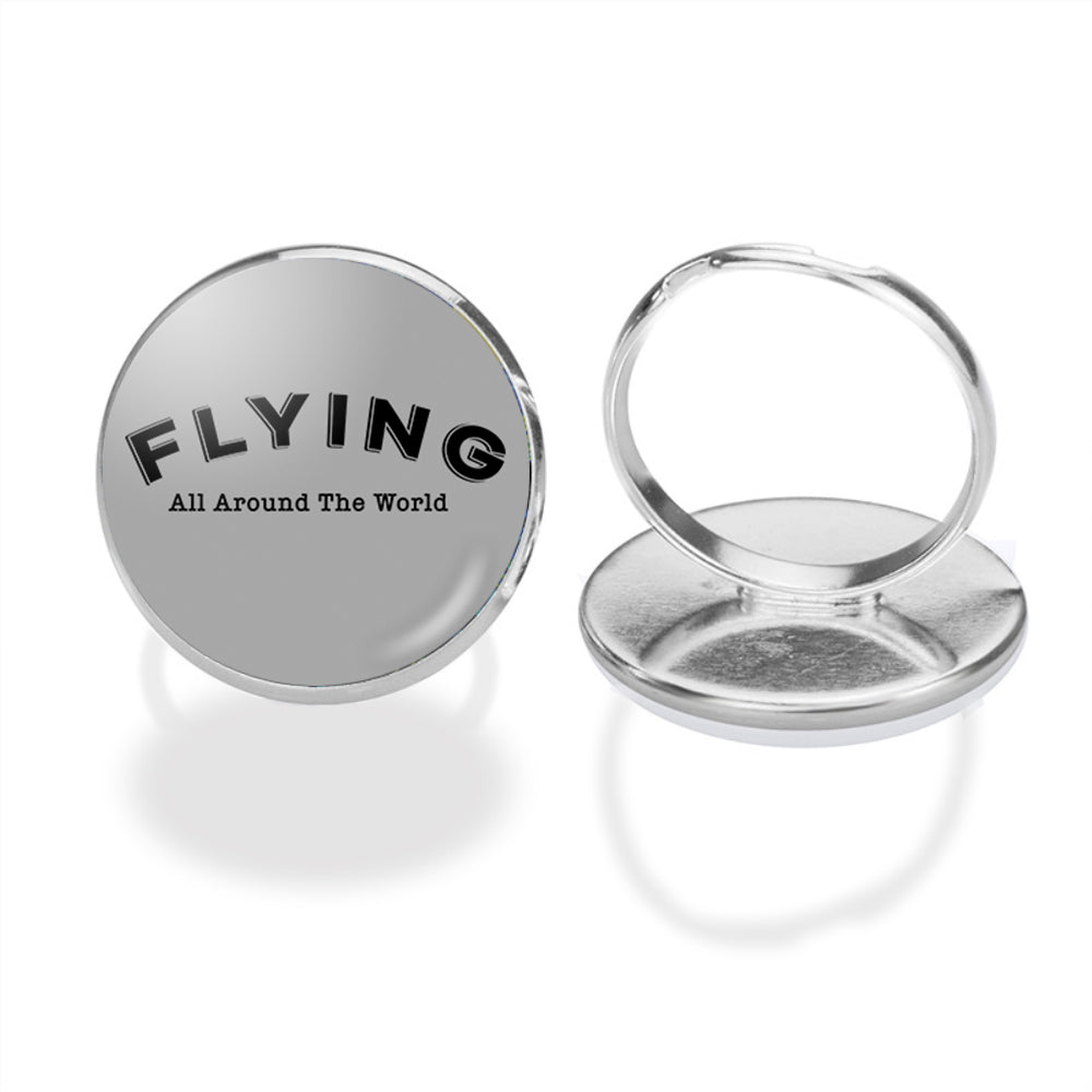 Flying All Around The World Designed Rings