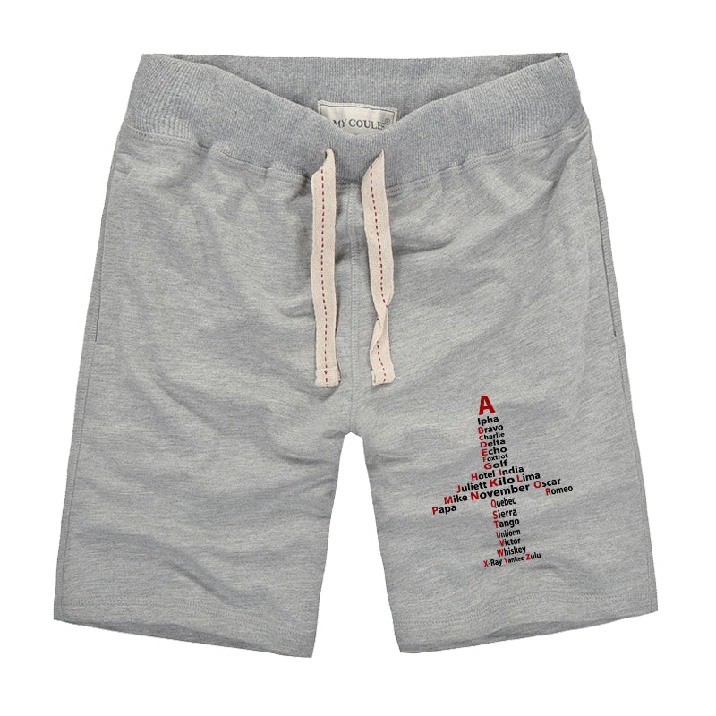Airplane Shape Aviation Alphabet Designed Cotton Shorts