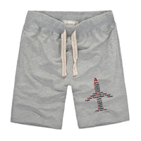 Thumbnail for Airplane Shape Aviation Alphabet Designed Cotton Shorts