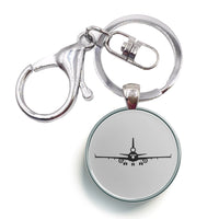 Thumbnail for McDonnell Douglas MD-11 Silhouette Plane Designed Circle Key Chains