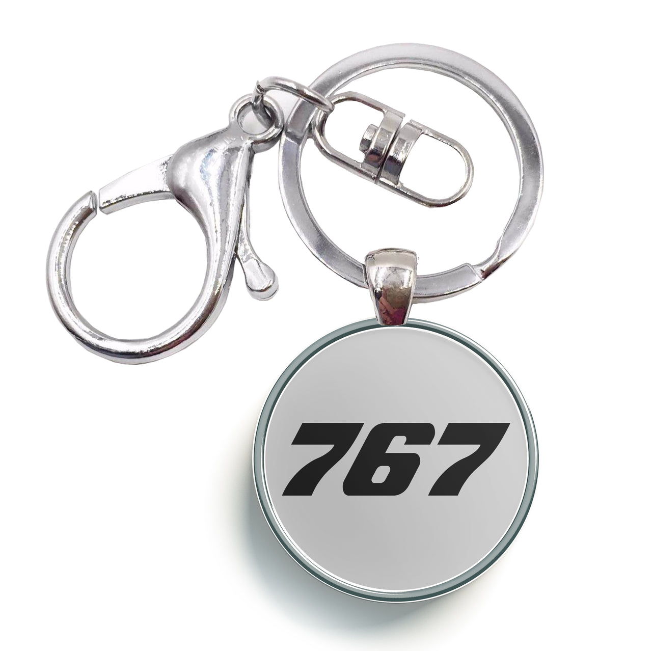 767 Flat Text Designed Circle Key Chains