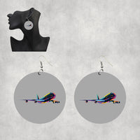 Thumbnail for Multicolor Airplane Designed Wooden Drop Earrings