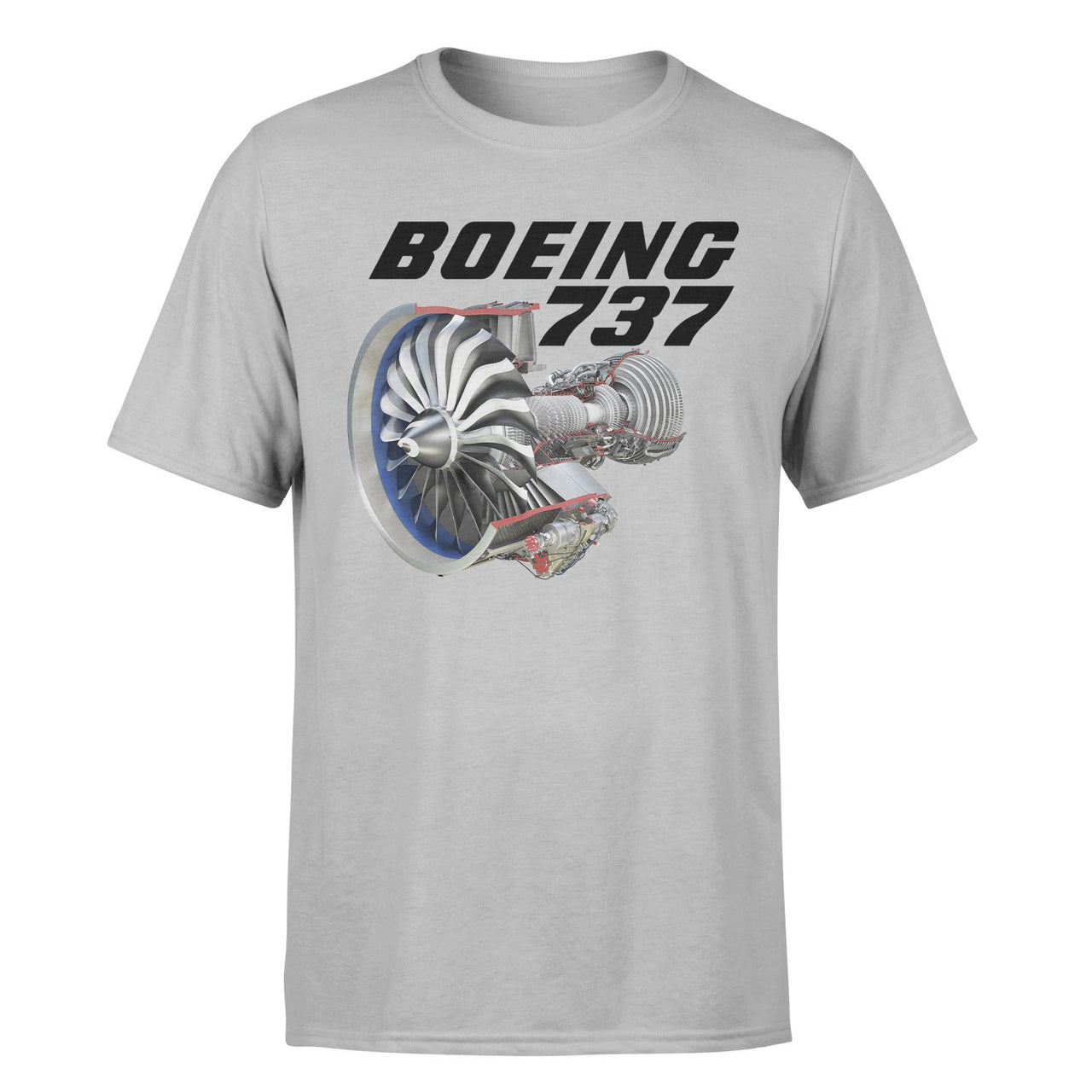 Boeing 737+Text & CFM LEAP-1 Engine Designed T-Shirts