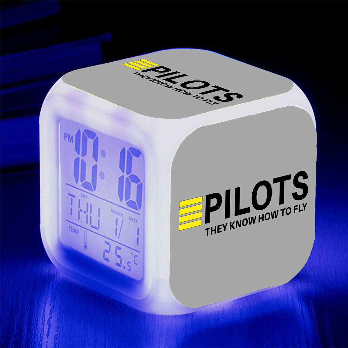 Pilots They Know How To Fly Designed "7 Colour" Digital Alarm Clock
