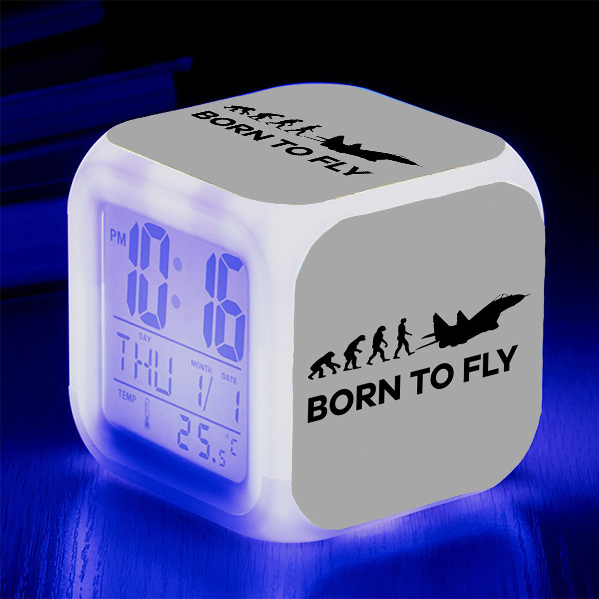 Born To Fly Military Designed "7 Colour" Digital Alarm Clock